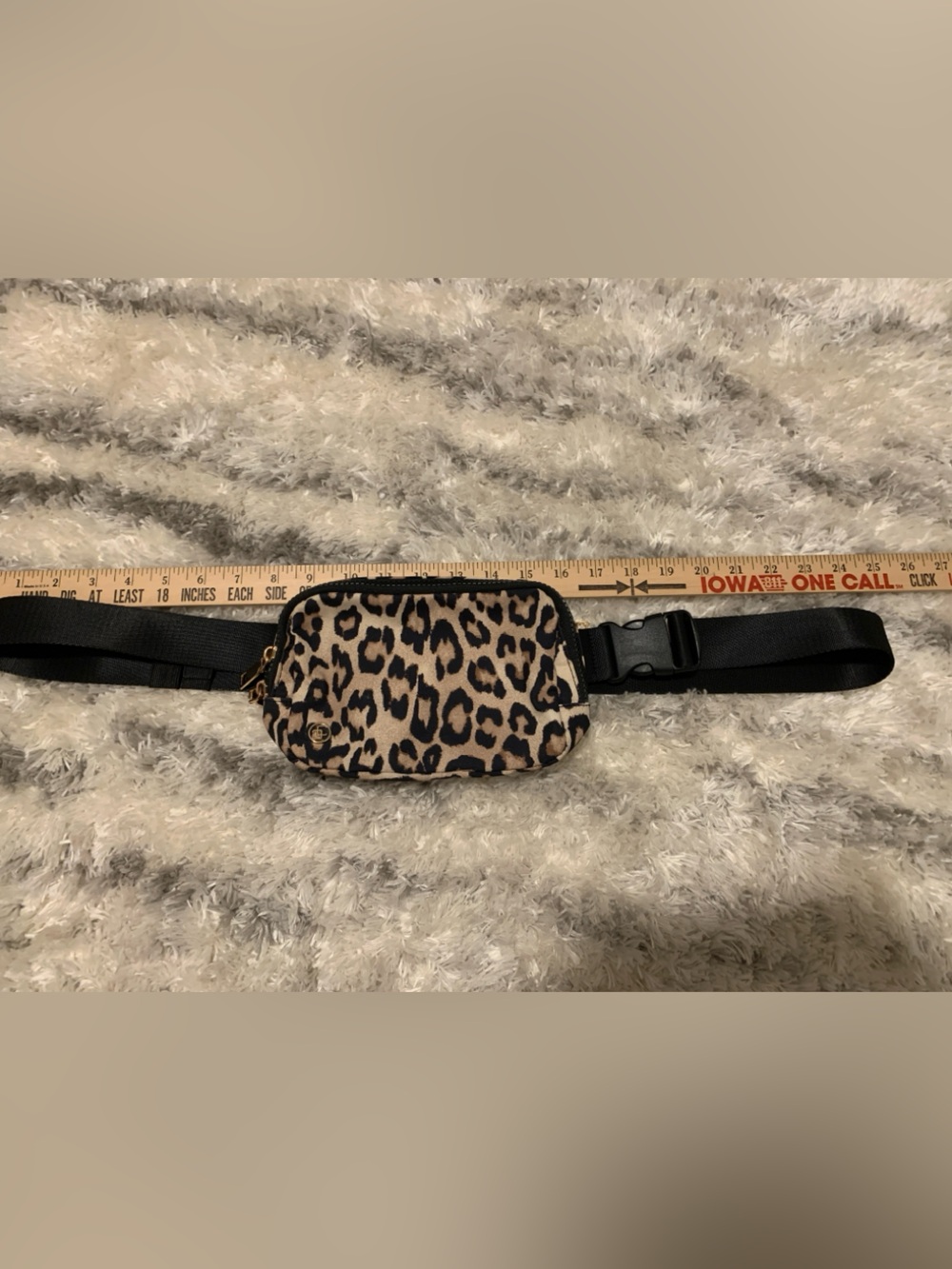 Chico's Leopard Print Belt Bag with Black Strap